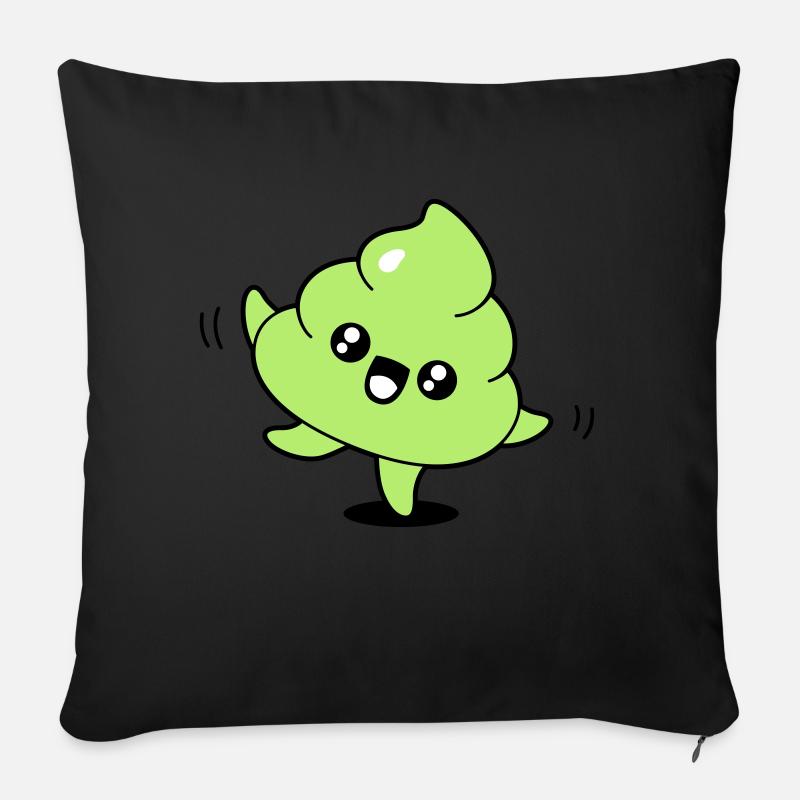 Kawaii Kack tanzend - Sofakissenbezug 45 x 45 cm - Schwarz