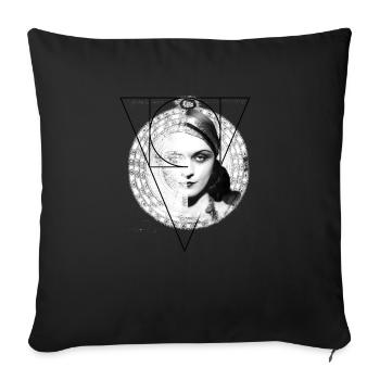 Homuncula: Pola Negri - Sofa pillowcase 17,3'' x 17,3'' (45 x 45 cm) - black - Front