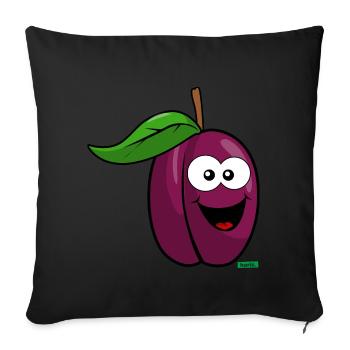 Prune Riant HARIZ Fruits Enfants Doux - Housse de coussin décorative 45 x 45 cm - noir - Devant