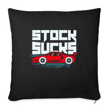 Stock Sucks Tuning Cars Voitures de course - Housse de coussin décorative 45 x 45 cm - noir - Devant