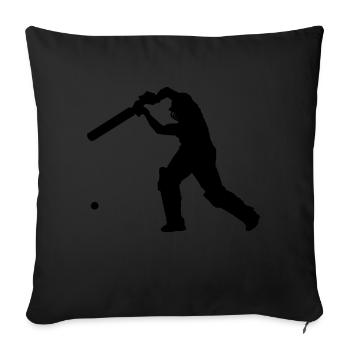 Cricket Player 2 (Vector) - Sofa pillowcase 17,3'' x 17,3'' (45 x 45 cm) - black - Front
