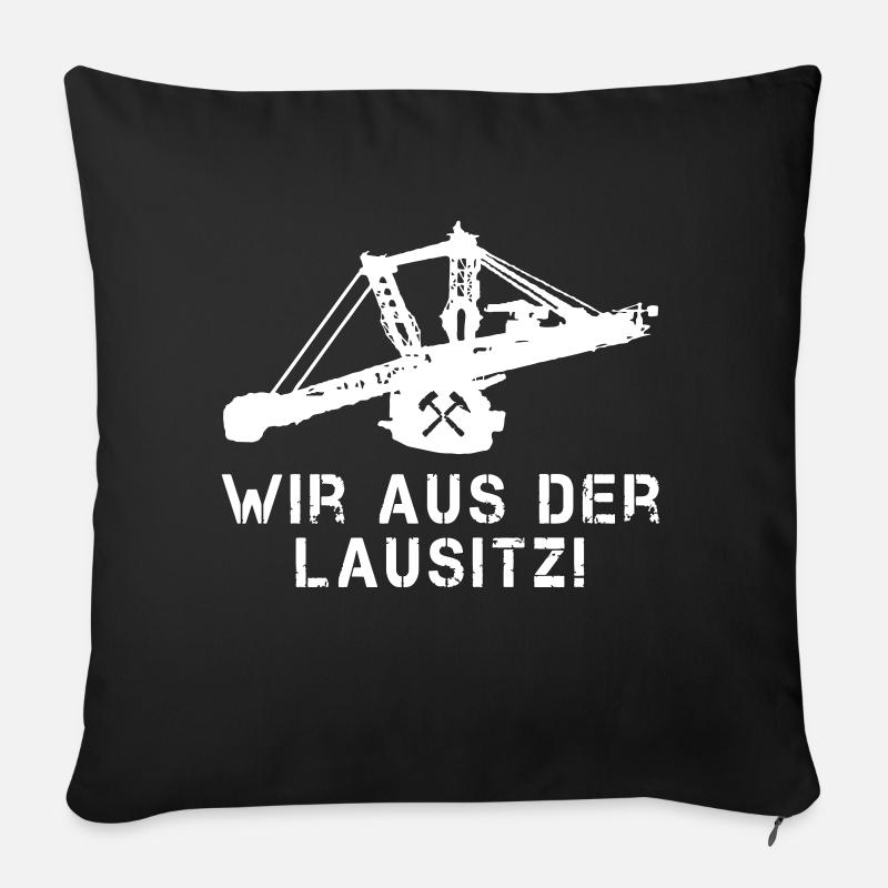 Wir aus der Lausitz! - Sofakissenbezug 45 x 45 cm - Schwarz