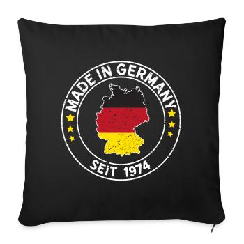 Fabriqué en Allemagne depuis 1974 Idée de cadeau d'anniversaire - Housse de coussin décorative 45 x 45 cm - noir - Devant