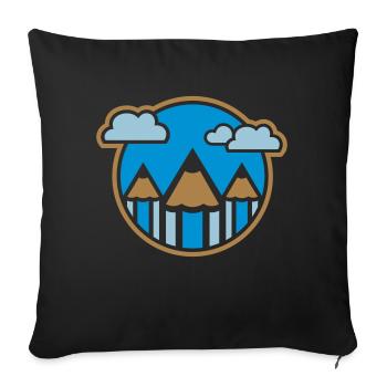 Stylos (paysage) 02 - Housse de coussin décorative 45 x 45 cm - noir - Devant