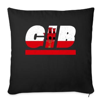 Drapeau de Gibraltar Drapeau GIB - Housse de coussin décorative 45 x 45 cm - noir - Devant