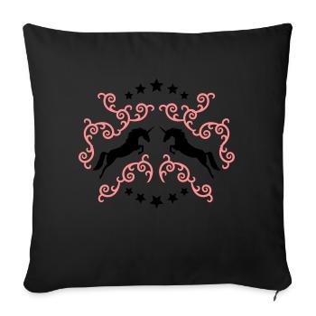 Jumping Unicorns -Springende Einhörner - Housse de coussin décorative 45 x 45 cm - noir - Devant