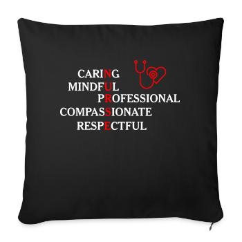 Infirmière Médecin Infirmière Hôpital - Housse de coussin décorative 45 x 45 cm - noir - Devant