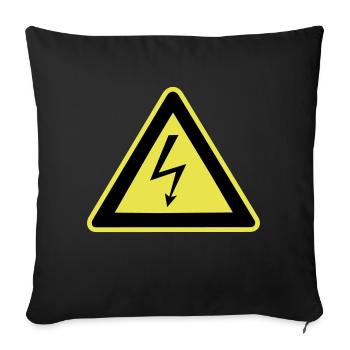 Haute tension - Housse de coussin décorative 45 x 45 cm - noir - Devant