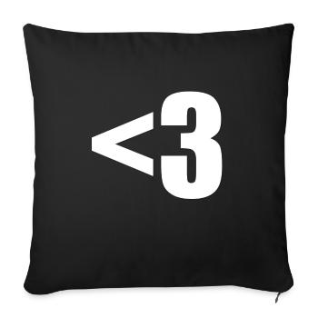 Heart Love Heart <3 gamer gaming - Sofa pillowcase 17,3'' x 17,3'' (45 x 45 cm) - black - Front