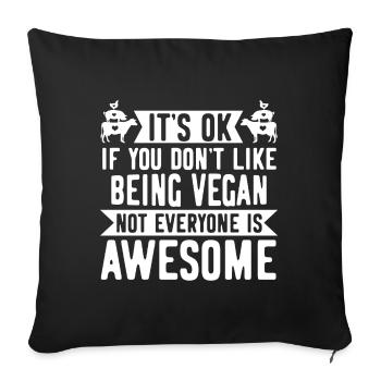 Vegan Vegan Vegan Grand Blanc - Housse de coussin décorative 45 x 45 cm - noir - Devant