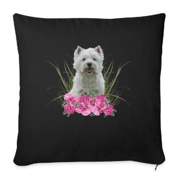 West Highland Terrier - Sofakissenbezug 45 x 45 cm - Schwarz - Vorne