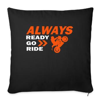 ready go ride - Sofa pillowcase 17,3'' x 17,3'' (45 x 45 cm) - black - Front