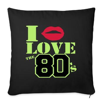 J’adore les années 80 - Housse de coussin décorative 45 x 45 cm - noir - Devant