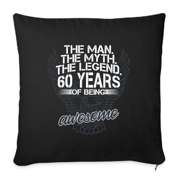 Cadeau pour 60e anniversaire 60 ans de légende - Housse de coussin décorative 45 x 45 cm - noir - Devant