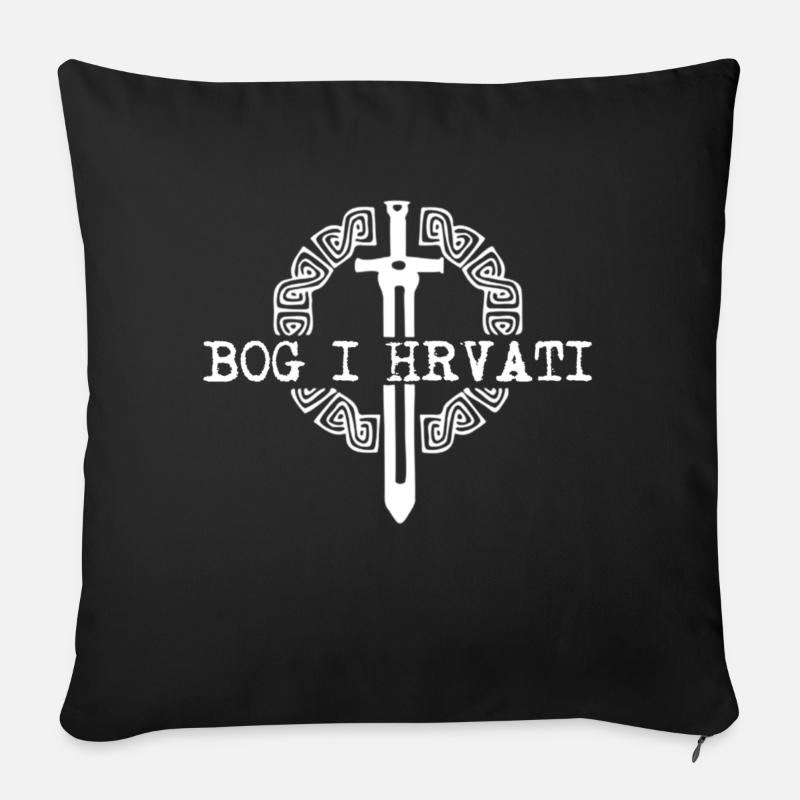 BOG I HRVATI HRVATSKA - Sofakissenbezug 45 x 45 cm - Schwarz