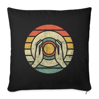 Céramique four rétro poterie poterie artisanat cadeau - Housse de coussin décorative 45 x 45 cm - noir - Devant