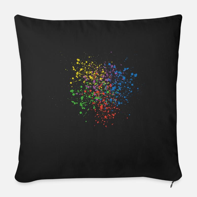 Tache de couleur - Housse de coussin décorative 45 x 45 cm - noir