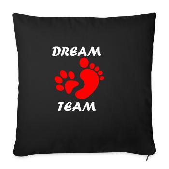 Équipe de rêve - homme chien - Housse de coussin décorative 45 x 45 cm - noir - Devant