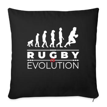 Rugby is evolution - Message Humour Parodie Rugby - Housse de coussin décorative 45 x 45 cm - noir - Devant