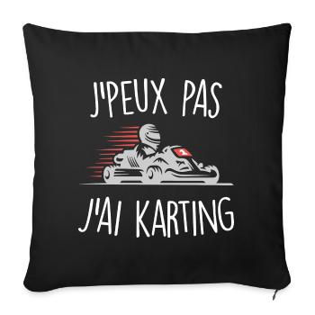 J'peux pas j'ai karting - Housse de coussin décorative 45 x 45 cm - noir - Devant