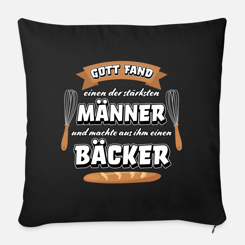 Bäcker Meister Bäckerei backen lustiger Spruch - Sofakissenbezug 45 x 45 cm - Schwarz