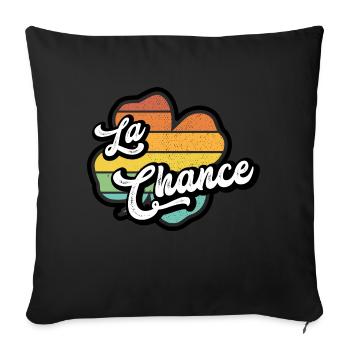 luck - clover color - lucky charm - Sofa pillowcase 17,3'' x 17,3'' (45 x 45 cm) - black - Front