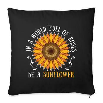 sunflower - Sofa pillowcase 17,3'' x 17,3'' (45 x 45 cm) - black - Front