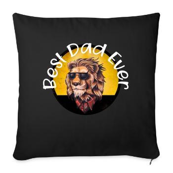 Best lion Dad Ever - Housse de coussin décorative 45 x 45 cm - noir - Devant