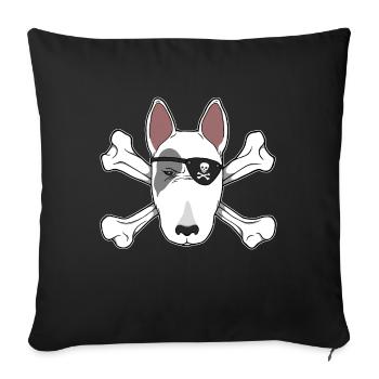 Bull terrier pirate - Sofa pillowcase 17,3'' x 17,3'' (45 x 45 cm) - black - Front