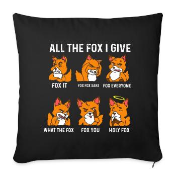 fox - Sofa pillowcase 17,3'' x 17,3'' (45 x 45 cm) - black - Front