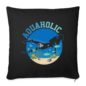 Plongée sous-marine - Housse de coussin décorative 45 x 45 cm - noir - Devant
