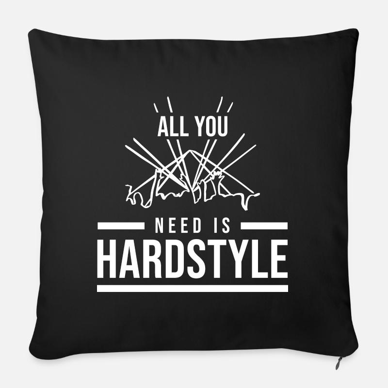 Hardstyle DJ Musik Hard Style Techno - Sofakissenbezug 45 x 45 cm - Schwarz