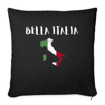 Bella Italia Italien Italie - Housse de coussin décorative 45 x 45 cm - noir - Devant