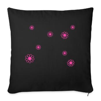 Knöpfe der Rosa Blüten minimalistisch - Sofakissenbezug 45 x 45 cm - Schwarz - Vorne