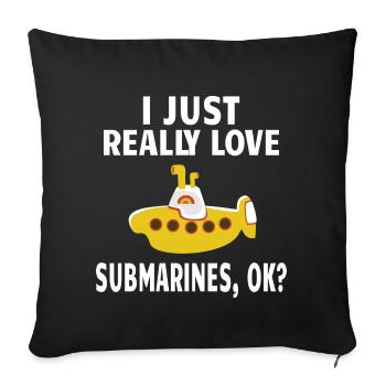 SUBMARINER SUBMARINES : I just really love - Housse de coussin décorative 45 x 45 cm - noir - Devant