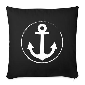 Anchor - Anchor - Maritim - Nautical - Sofa pillowcase 17,3'' x 17,3'' (45 x 45 cm) - black - Front