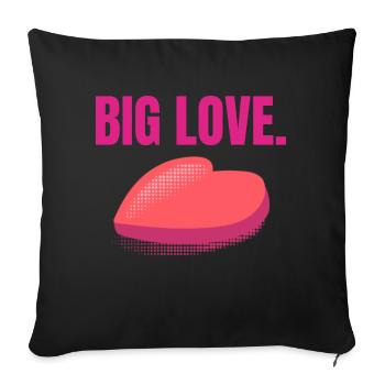 Big Love - Big Red Heart - Sofa pillowcase 17,3'' x 17,3'' (45 x 45 cm) - black - Front