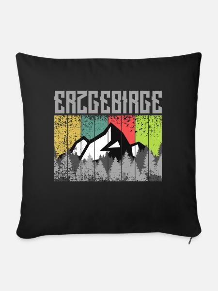 Erzgebirge ist Liebe zur Heimat - Sofakissenbezug 45 x 45 cm - Schwarz