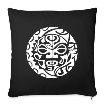 White Polynesian skull - Sofa pillowcase 17,3'' x 17,3'' (45 x 45 cm) - black - Front