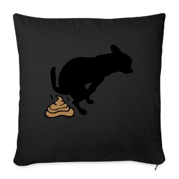 chien merde chie - Housse de coussin décorative 45 x 45 cm - noir - Devant