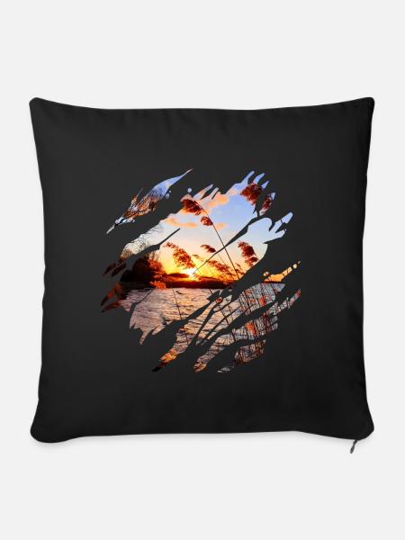 NORDSEE OSTSEE SONNENUNTERGANG - Sofakissenbezug 45 x 45 cm - Schwarz