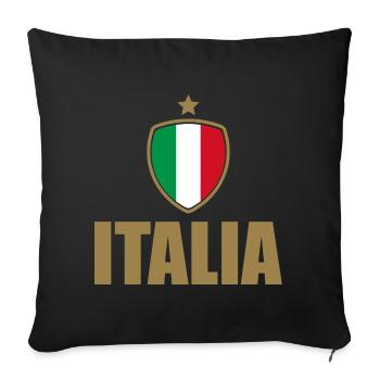 Italy | Italia - Sofa pillowcase 17,3'' x 17,3'' (45 x 45 cm) - black - Front