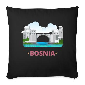 Bosnien - Sofakissenbezug 45 x 45 cm - Schwarz - Vorne