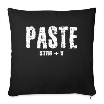 Paste Strg V Vater Sohn Mutter Tochter - Sofakissenbezug 45 x 45 cm - Schwarz - Vorne