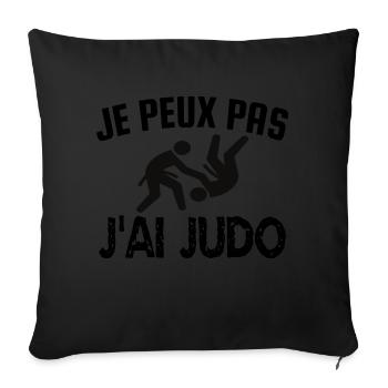 je peux pas j'ai judo - Housse de coussin décorative 45 x 45 cm - noir - Devant