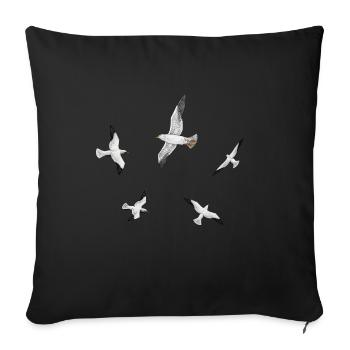 Seagulls, gulls, terns, seabirds - Sofa pillowcase 17,3'' x 17,3'' (45 x 45 cm) - black - Front