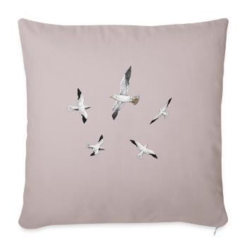 Seemöwen, Möwen, Seeschwalben, Seevögel - Sofakissenbezug 45 x 45 cm - helles Taupe - Vorne