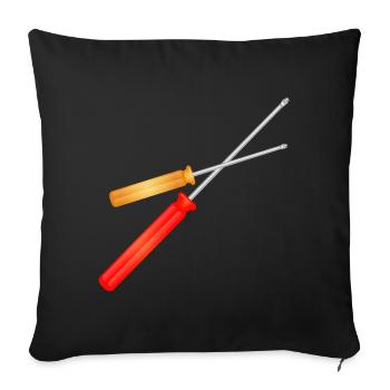 two screwdrivers for the toolbox - Sofa pillowcase 17,3'' x 17,3'' (45 x 45 cm) - black - Front
