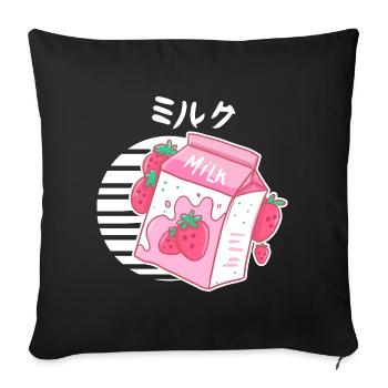 Esthétique Rose Pastel Coréen - Housse de coussin décorative 45 x 45 cm - noir - Devant