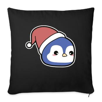 Penguin Christmas - Sofa pillowcase 17,3'' x 17,3'' (45 x 45 cm) - black - Front